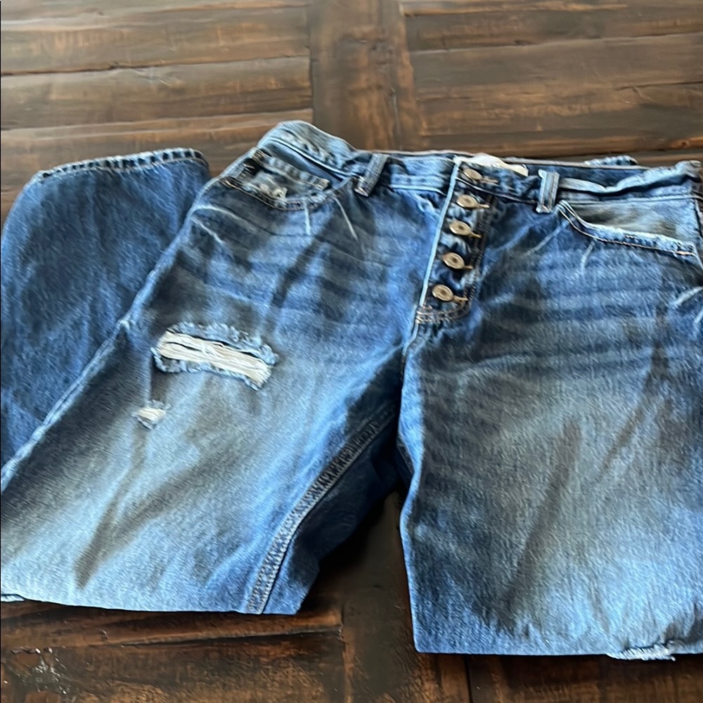 KanCan Women's Boyfriend Jeans - Distressed Blue